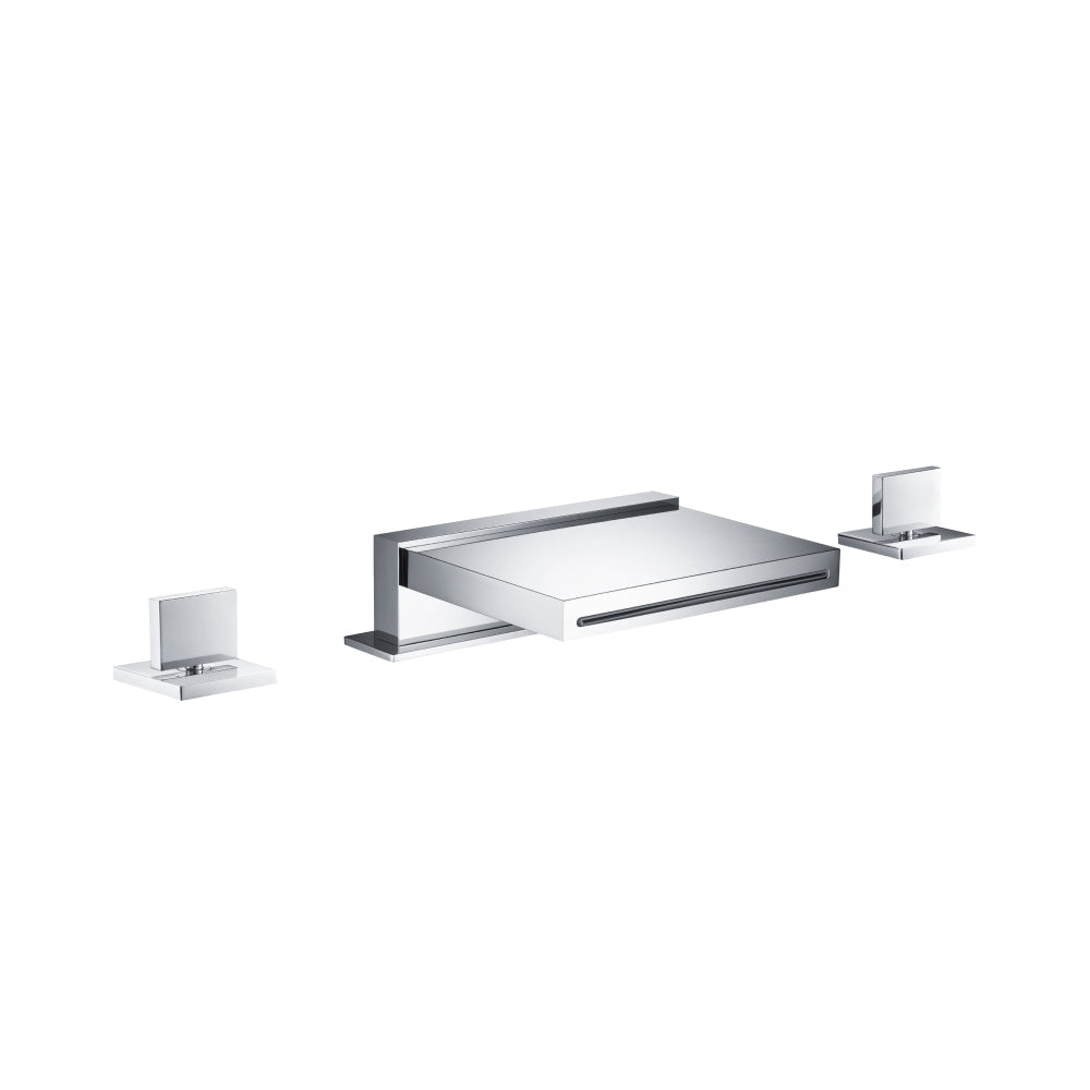 Flusso Serie 160 160.2410CF 3 Hole Deck Mount Cascade / Sheet Flow Roman Tub Faucet