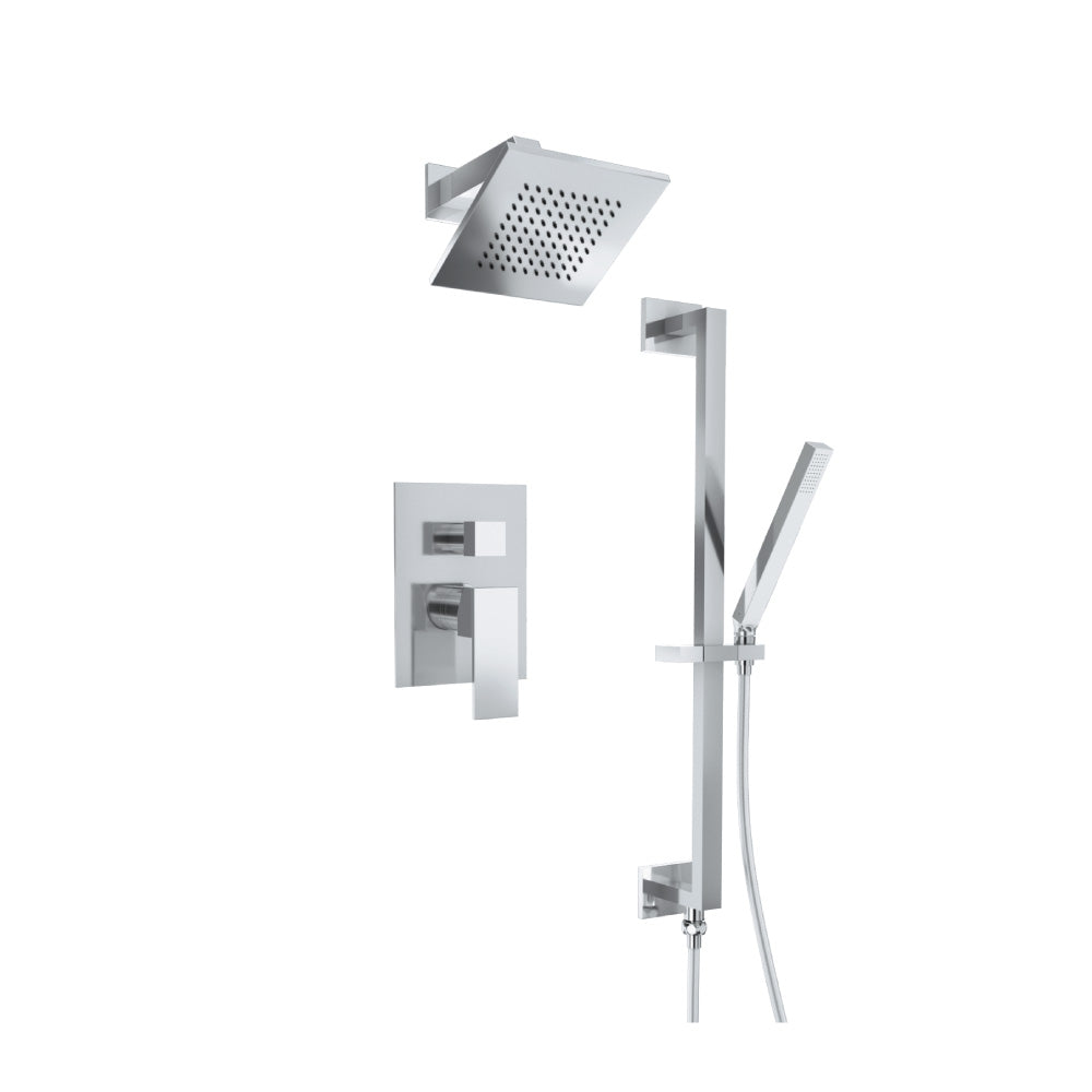 Flusso Serie 160 160.3400 Two Output Shower Set With Shower Head, Hand Held And Slide Bar