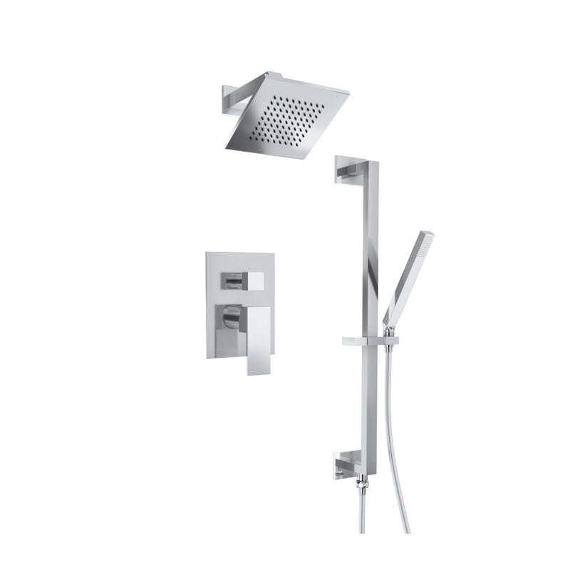 Flusso Serie 160 160.3400 Two Output Shower Set With Shower Head, Hand Held And Slide Bar