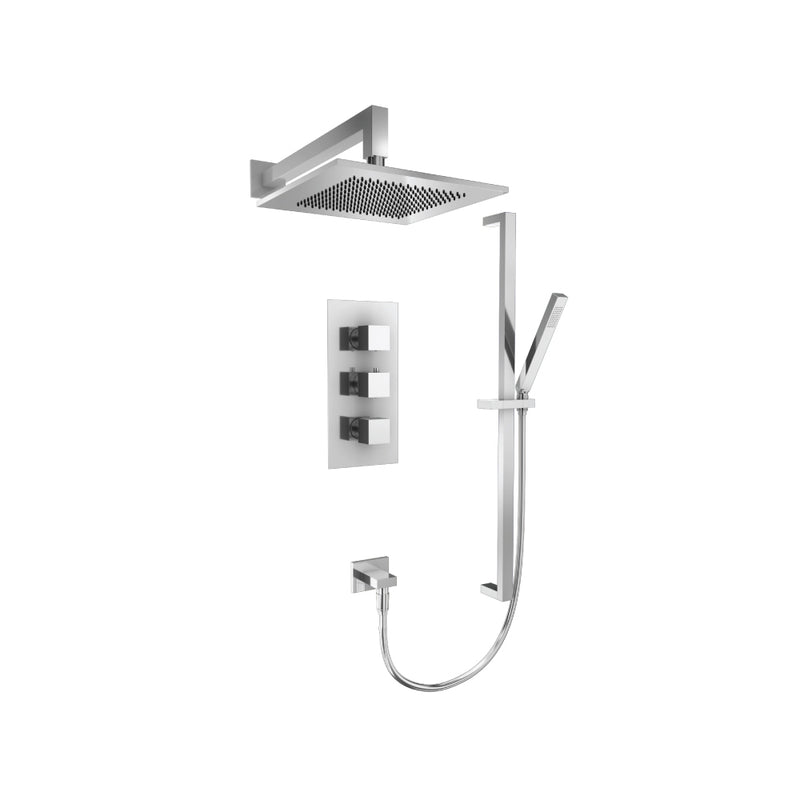 Flusso Serie 160 160.7200 Two Output Shower Set With Shower Head, Hand Held And Slide Bar