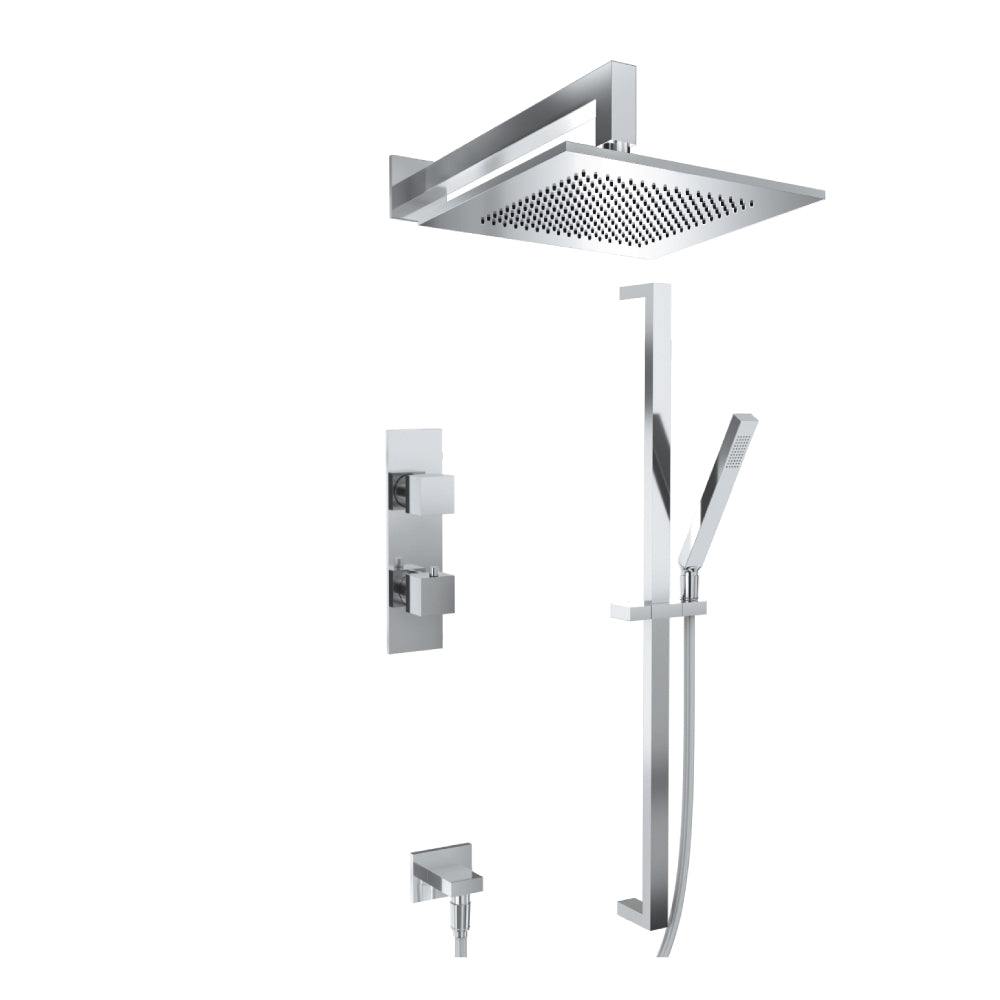 Flusso Serie 160 160.7300 Two Output Shower Set With Shower Head, Hand Held And Slide Bar