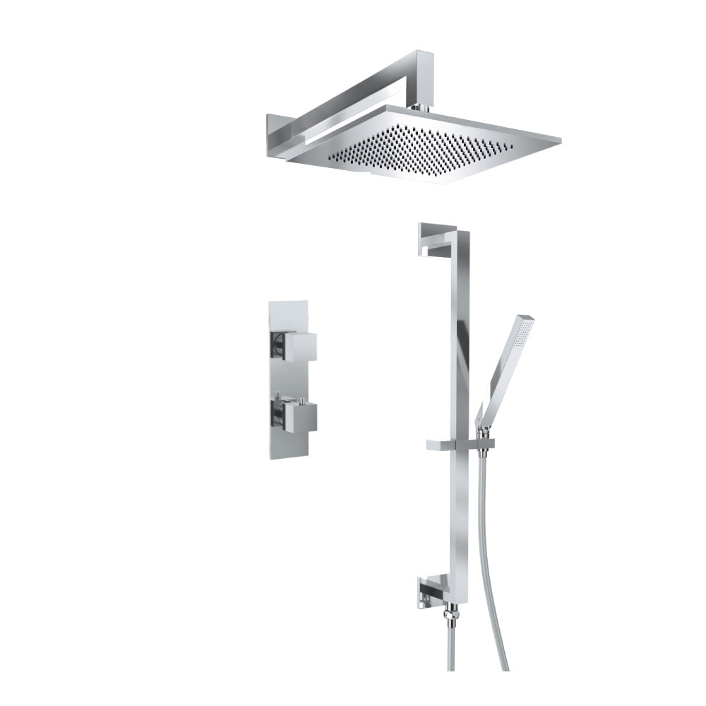 Flusso Serie 160 160.7350 Two Output Shower Set With Shower Head, Hand Held And Slide Bar