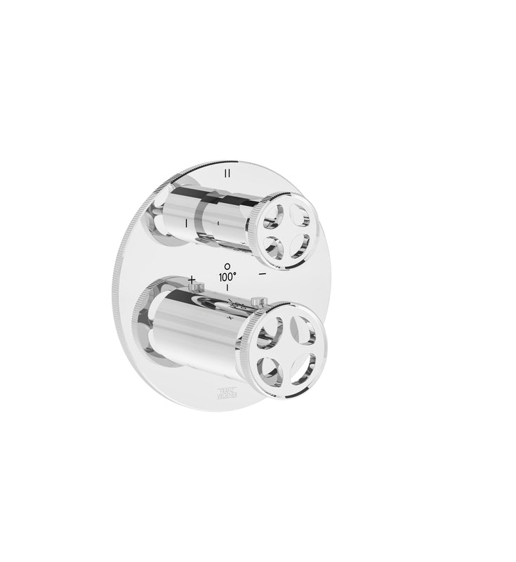Franz Viegener FV247/K6V.0 Techno Chic Thermostatic Wall Valve With Three Outlets - Trim Only - Parent