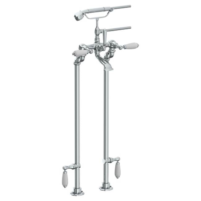 Watermark 180-8.3STP-CC Venetian Floor Standing Bath Set W/ Hand Shower & Shut-Off Valves