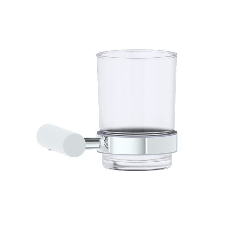 Kartners 180660 Copenhagen Bathroom Tumbler Cup & Toothbrush Holder Wall Mount