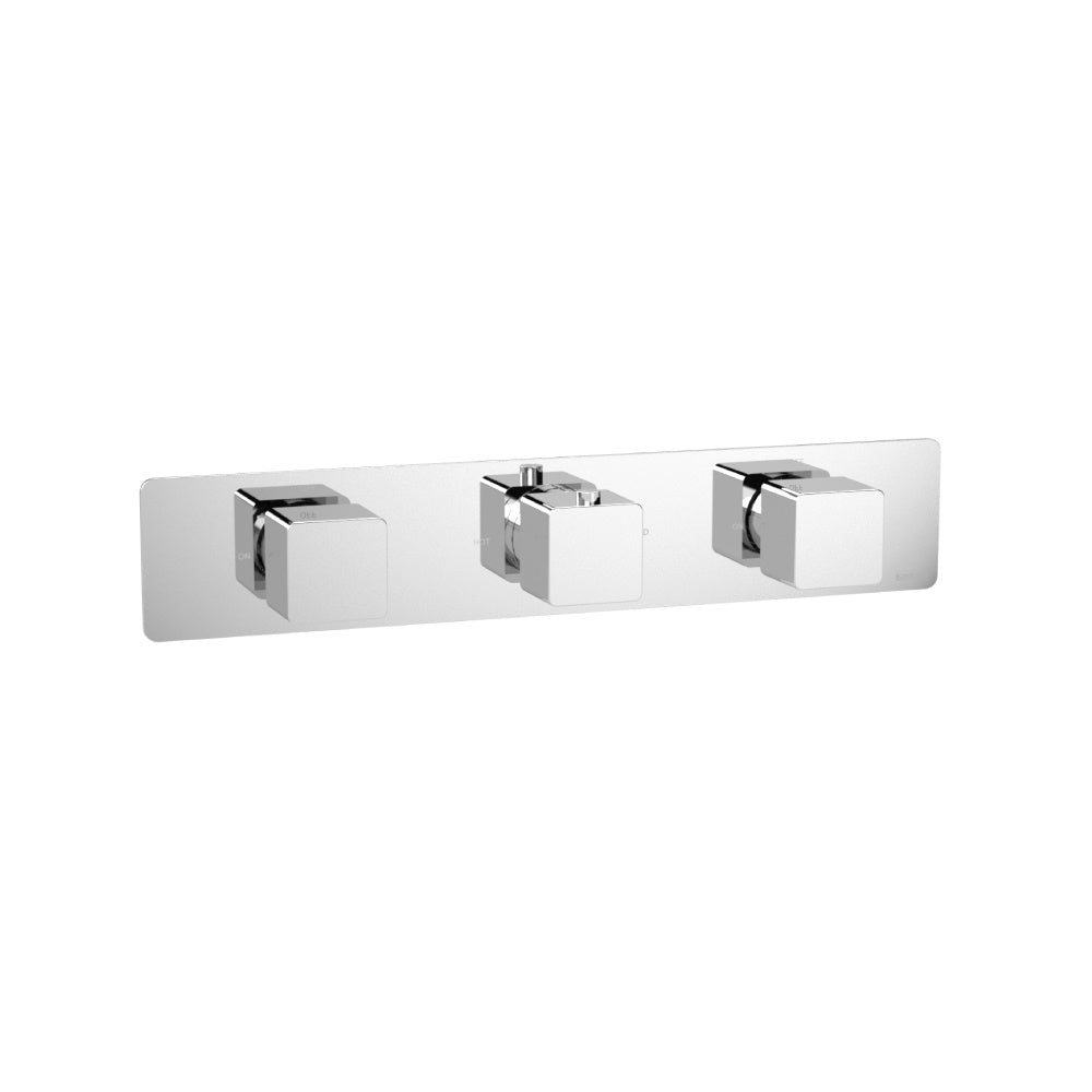 Flusso Serie 196 196.2715 3/4" Horizontal Thermostatic Valve with 2 Volume Controls & Trim