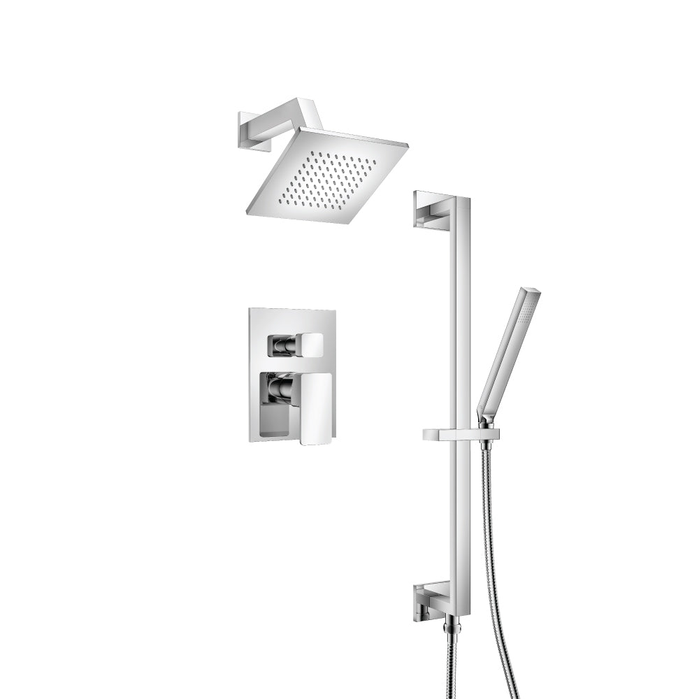 Flusso Serie 196 196.3400 Two Output Shower Set With Shower Head, Hand Held And Slide Bar
