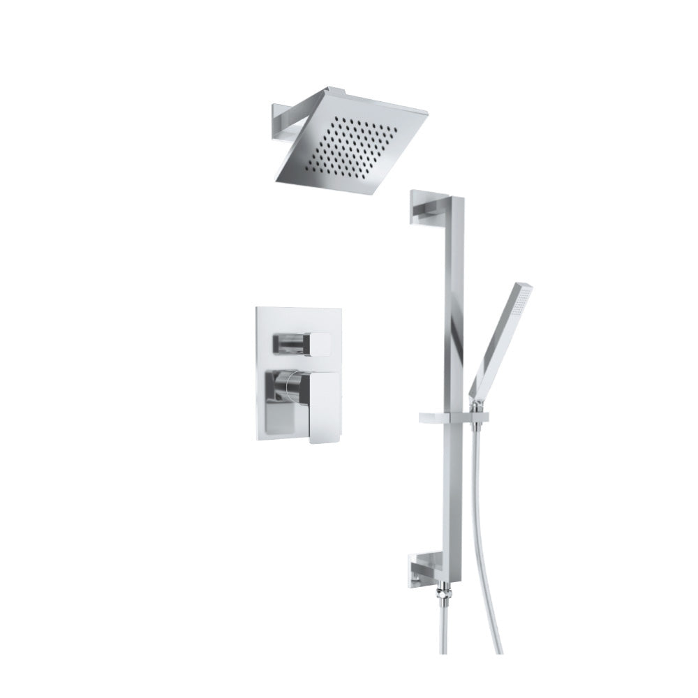 Flusso Serie 196 196.3450 Two Output Shower Set With Shower Head, Hand Held And Slide Bar