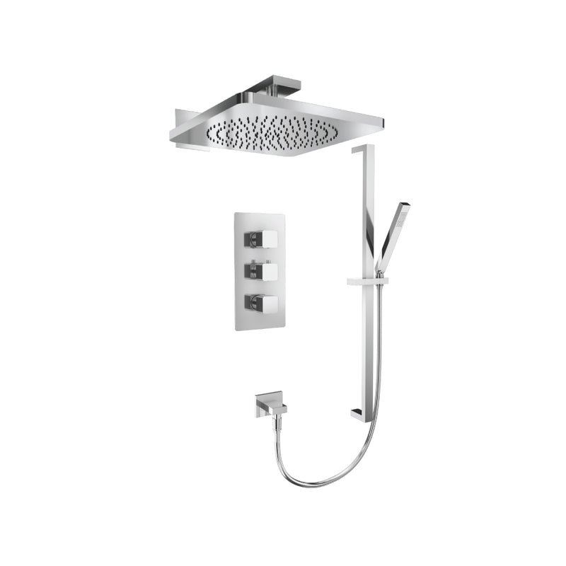 Flusso Serie 196 196.7200 Two Output Shower Set With Shower Head, Hand Held And Slide Bar