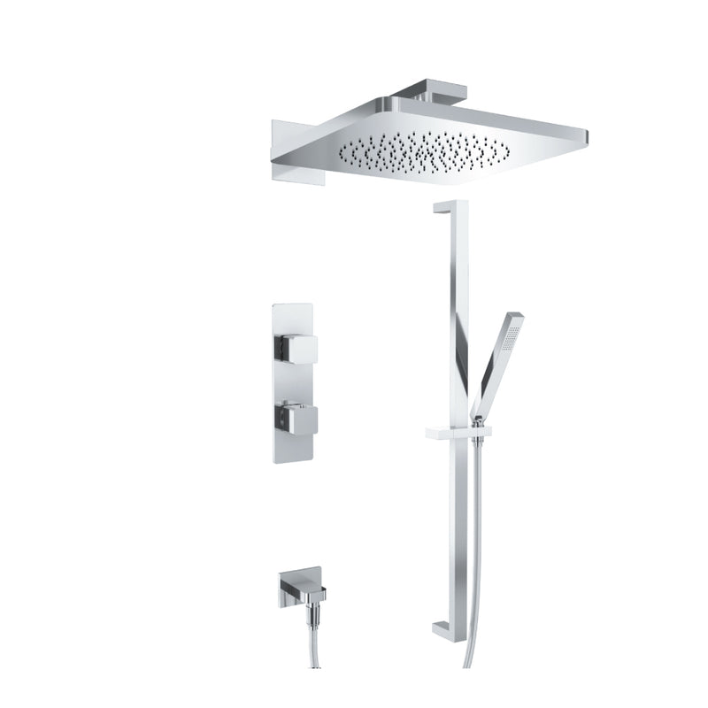 Flusso Serie 196 196.7300 Two Output Shower Set With Shower Head, Hand Held And Slide Bar