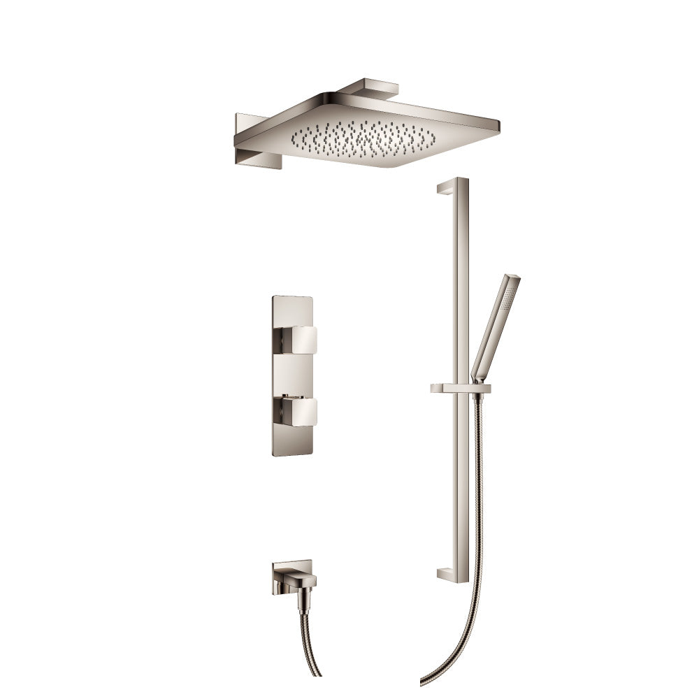 Flusso Serie 196 196.7300 Two Output Shower Set With Shower Head, Hand Held And Slide Bar