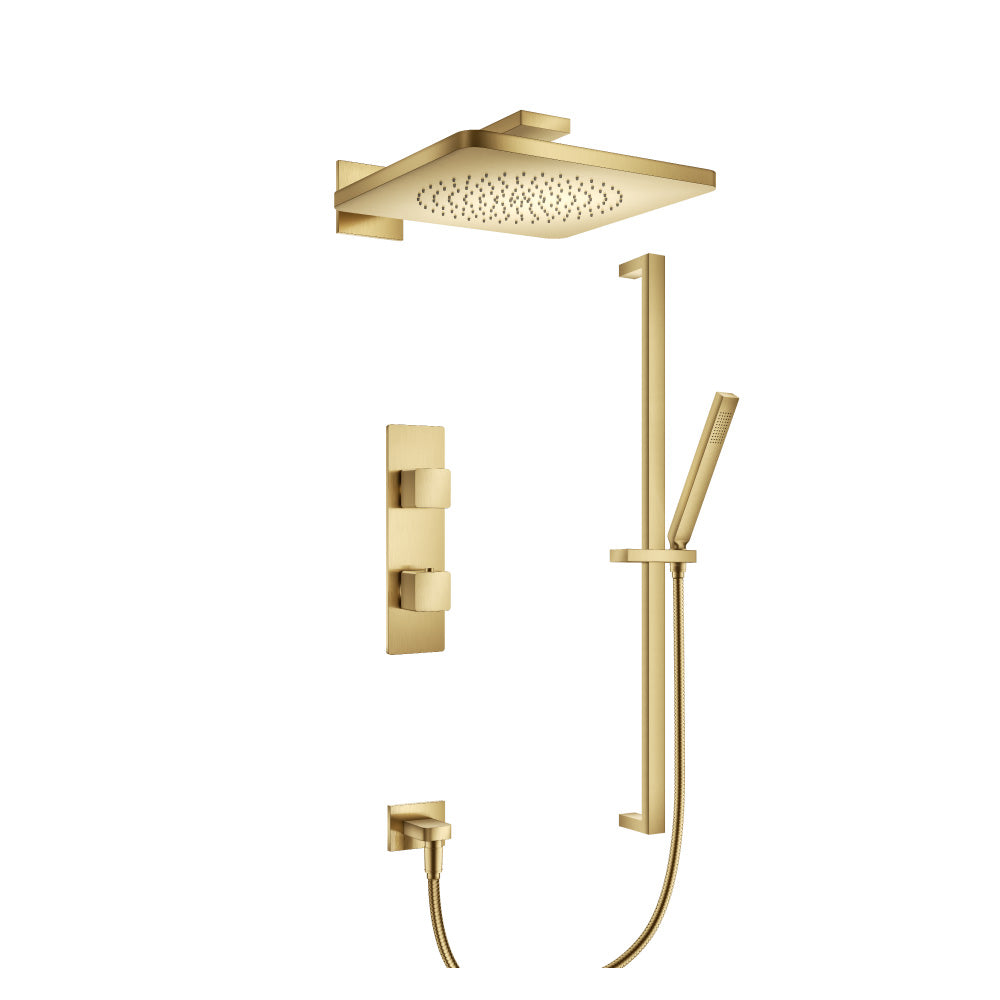 Flusso Serie 196 196.7300 Two Output Shower Set With Shower Head, Hand Held And Slide Bar
