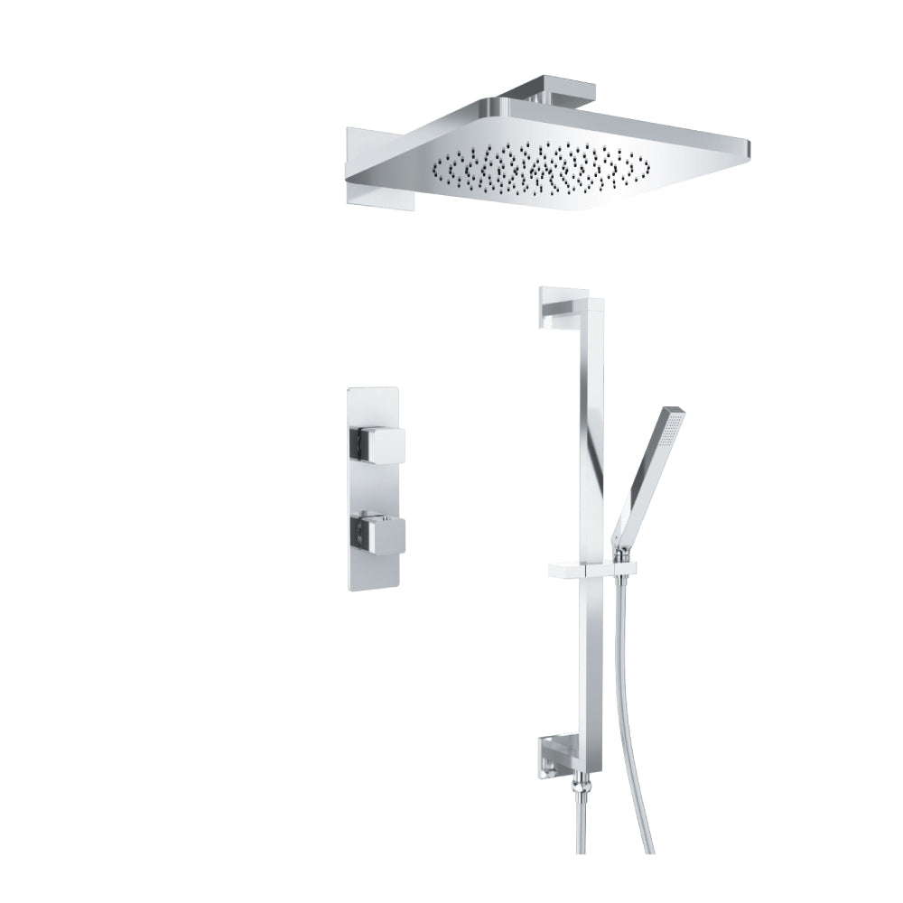 Flusso Serie 196 196.7350 Two Output Shower Set With Shower Head, Hand Held And Slide Bar