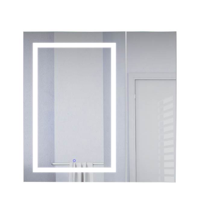 Krugg SVANGE3636L LED Bi-View Medicine Cabinet 36X36 With Dimmer and Defogger