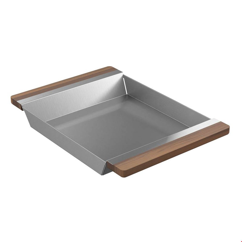 Home Refinements by Julien 205041 Tray For Fira Sink With Ledge 12X17-1/4X2-1/4 - Walnut Handle