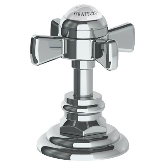 Watermark 206-DTH-S1 Paris Trim For Deck Mounted Valve. Porcelain Cross & Lever Buttons Engraved "Hot