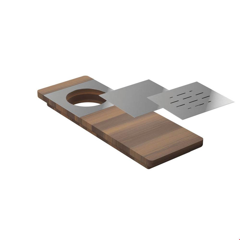 Home Refinements by Julien 210062 Presentation Board For Fira Sink With Ledge 6X17-1/4X1-1/2 - Walnut