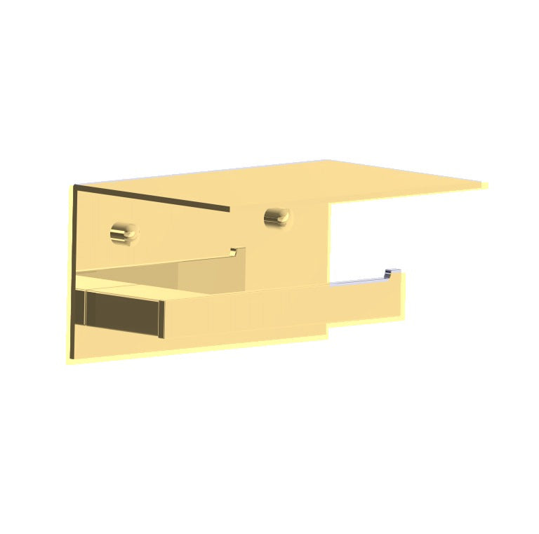 Kartners 210159 Prague Single Toilet Paper Holder with Shelf