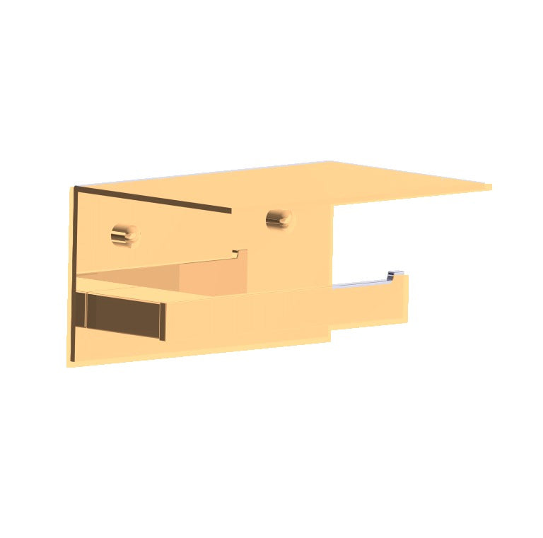 Kartners 210159 Prague Single Toilet Paper Holder with Shelf