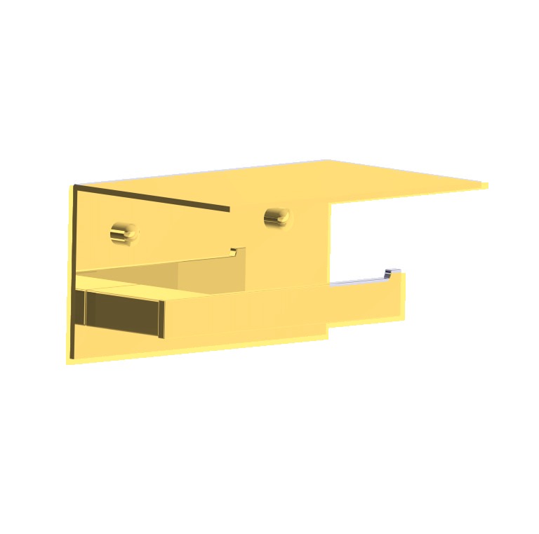 Kartners 210159 Prague Single Toilet Paper Holder with Shelf