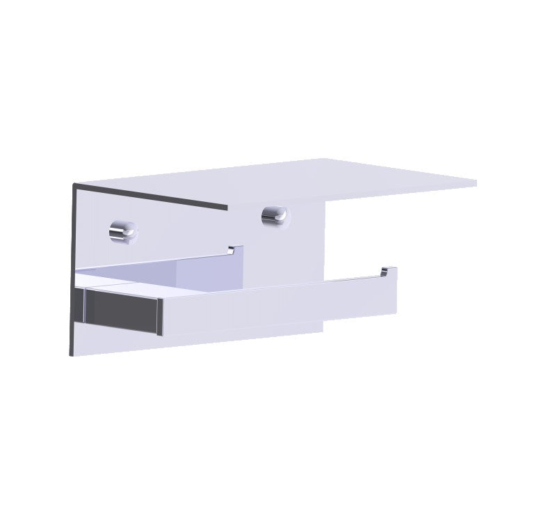 Kartners 210159 Prague Single Toilet Paper Holder with Shelf