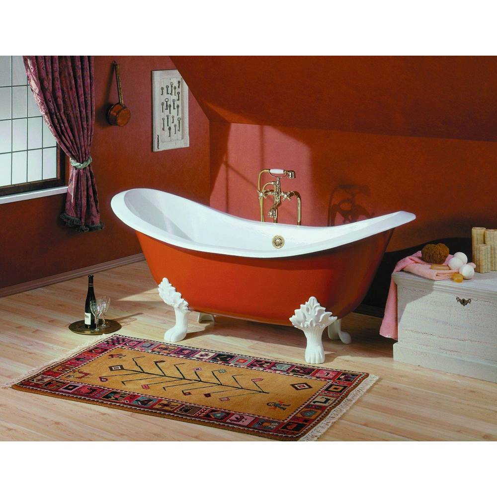 Cheviot 2114-WC-6 Regency Cast Iron Bathtub With Lion Feet And Faucet Holes