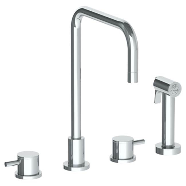 Watermark 22-7.1-TIB Titanium Deck Mounted 4 Hole Square Top Kitchen Set - Includes Side Spray