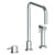 Watermark 22-7.1.3A-TIB Titanium Deck Mounted 3 Hole Square Top Kitchen Set - Includes Side Spray