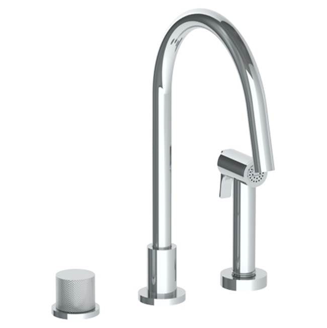 Watermark 22-7.1.3GA-TIA Titanium Deck Mounted 3 Hole Gooseneck Kitchen Set - Includes Side Spray - Parent