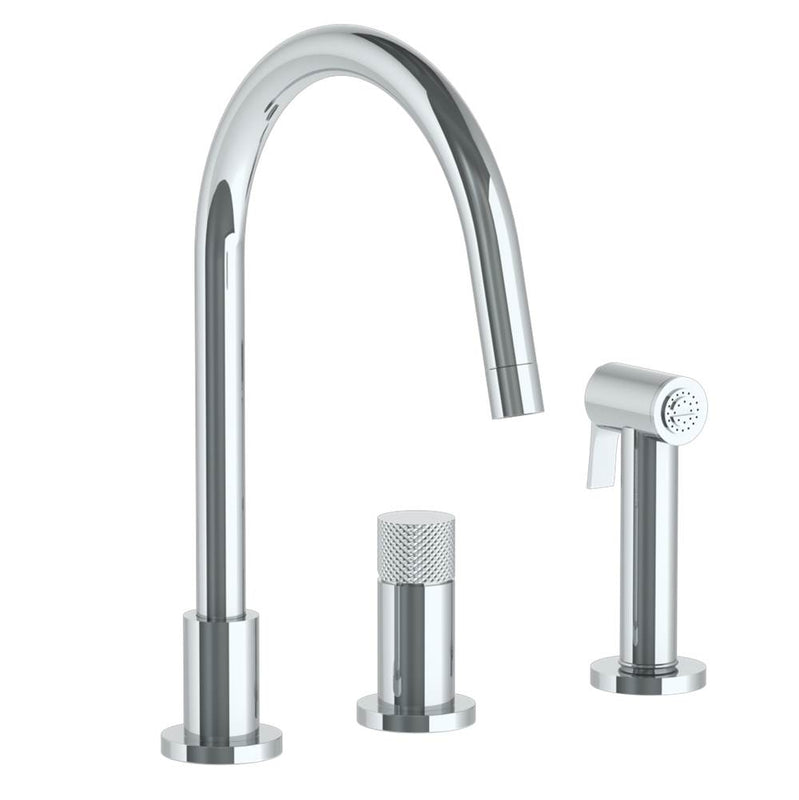 Watermark 22-7.1.3GA-TIAV Deck Mounted 3 Hole Gooseneck Kitchen Set - Includes Side Spray - Parent