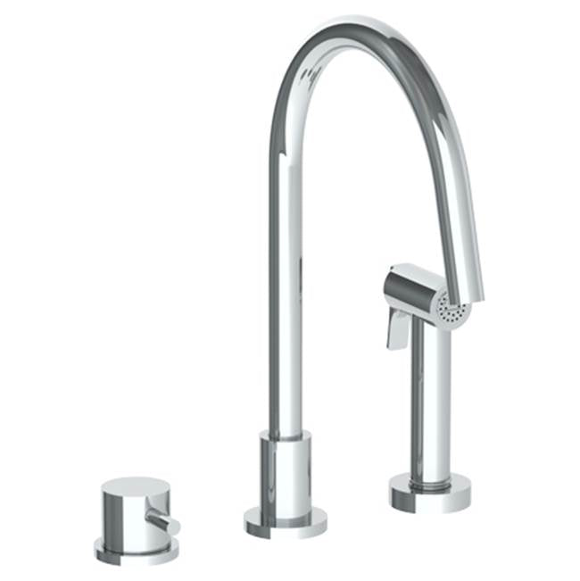 Watermark 22-7.1.3GA-TIB Titanium Deck Mounted 3 Hole Gooseneck Kitchen Set - Includes Side Spray - Parent