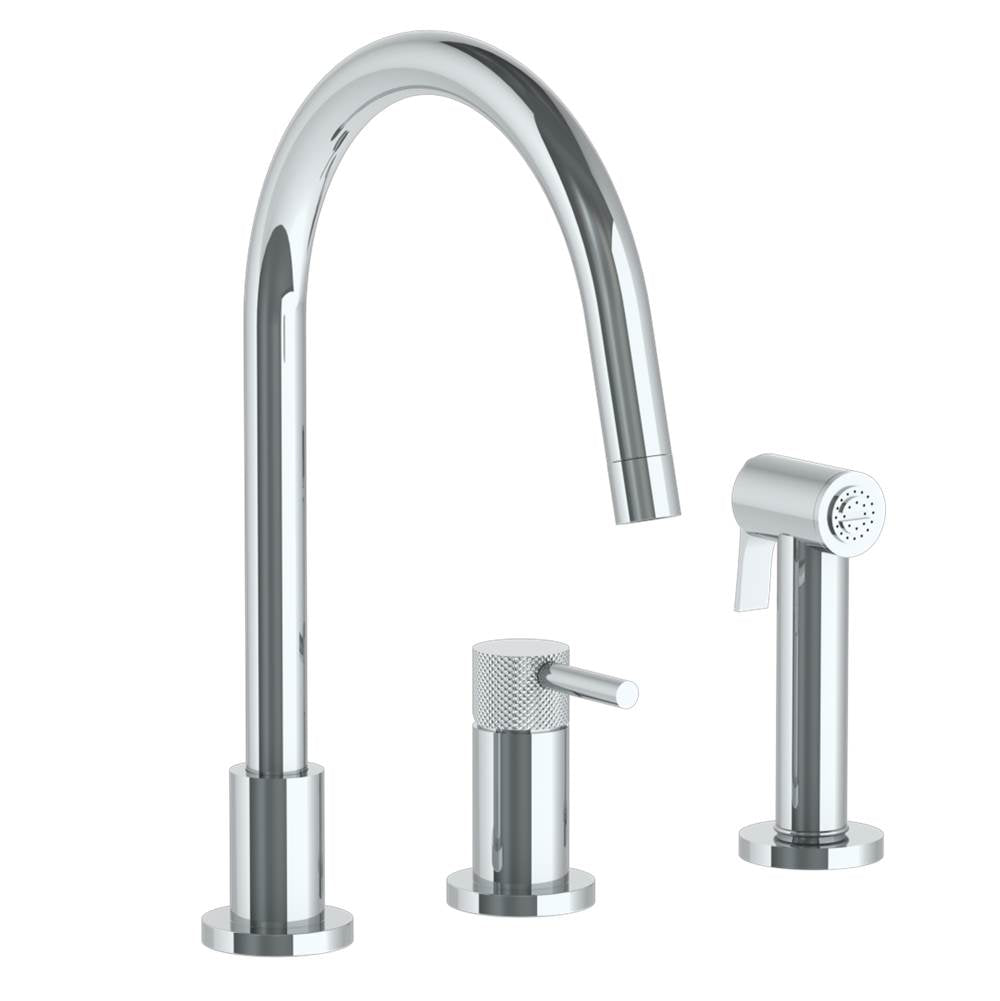 Watermark 22-7.1.3GA-TICV Deck Mounted 3 Hole Gooseneck Kitchen Set - Includes Side Spray - Parent