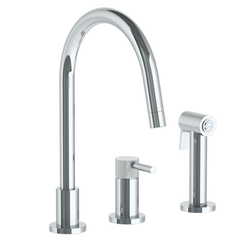 Watermark 22-7.1.3GA-TICV Deck Mounted 3 Hole Gooseneck Kitchen Set - Includes Side Spray - Parent
