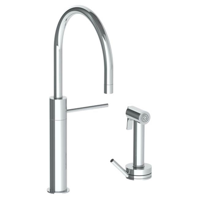 Watermark 22-7.4-TIB Titanium Deck Mounted 2 Hole Gooseneck Kitchen Set - Includes Side Spray With Integrated Mixer - Parent
