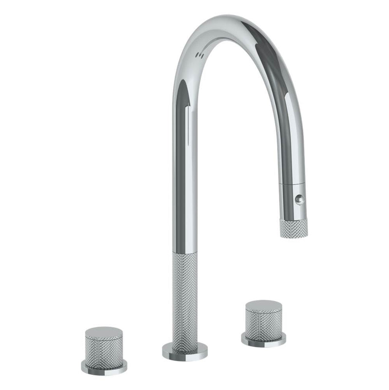 Watermark 22-7PG2-TIA Deck Mounted 3 Hole Gooseneck Kitchen Faucet With Pull Down Spray - Parent