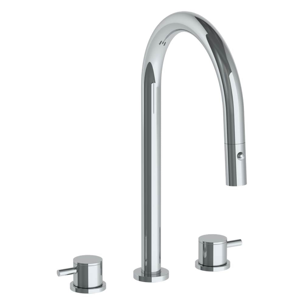 Watermark 22-7PG2-TIB Deck Mounted 3 Hole Gooseneck Kitchen Faucet With Pull Down Spray - Parent