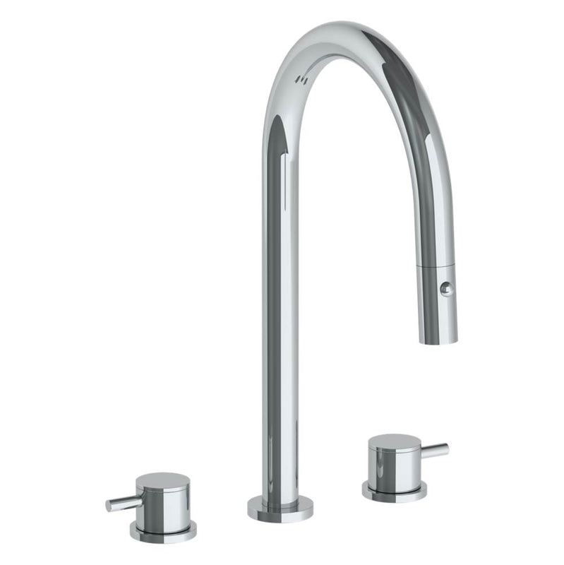 Watermark 22-7PG2-TIB Deck Mounted 3 Hole Gooseneck Kitchen Faucet With Pull Down Spray - Parent