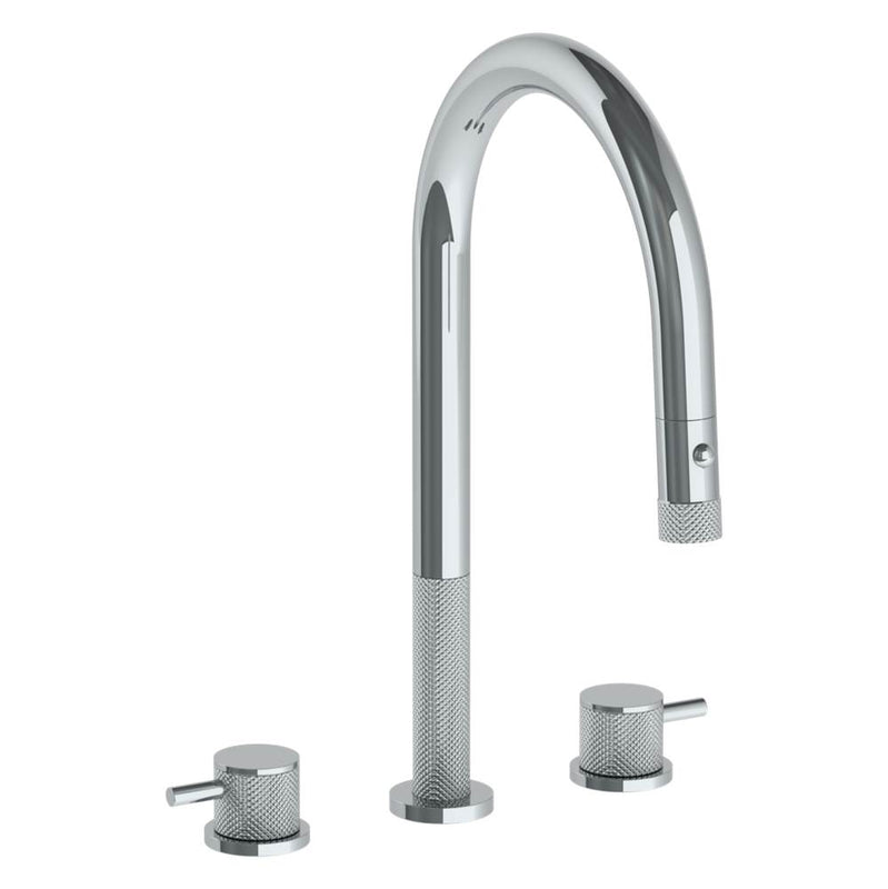 Watermark 22-7PG2-TIC Deck Mounted 3 Hole Gooseneck Kitchen Faucet With Pull Down Spray - Parent
