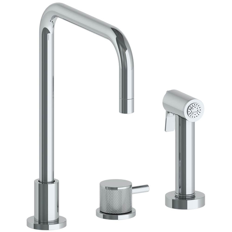 Watermark 22-7.1.3A-TIC Titanium Deck Mounted 3 Hole Square Top Kitchen Set - Includes Side Spray