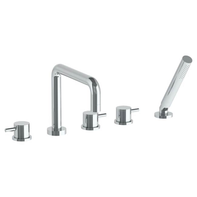 Watermark 22-8.26.1-TIB Titanium Deck Mounted 5 Hole Square Bath Set