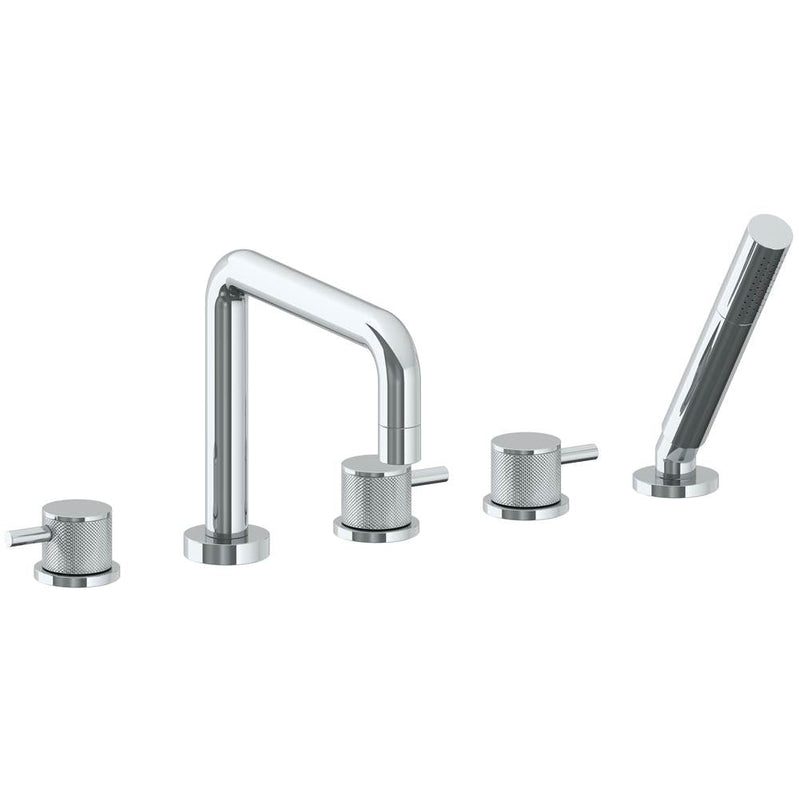 Watermark 22-8.26.1-TIC Titanium Deck Mounted 5 Hole Square Bath Set