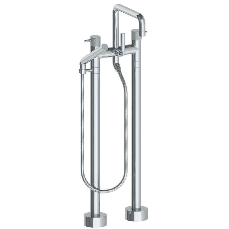 Watermark 22-8.26.3-TIC Titanium Floor Standing Bath Set With Square Spout & Slim Hand Shower