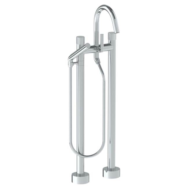 Watermark 22-8.3-TIA Titanium Floor Standing Bath Set With Gooseneck Spout & Slim Hand Shower