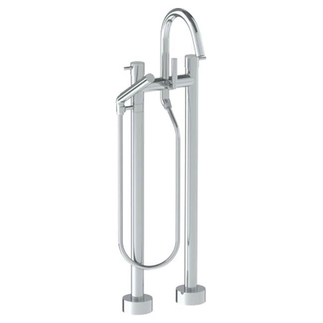 Watermark 22-8.3-TIB Titanium Floor Standing Bath Set With Gooseneck Spout & Slim Hand Shower