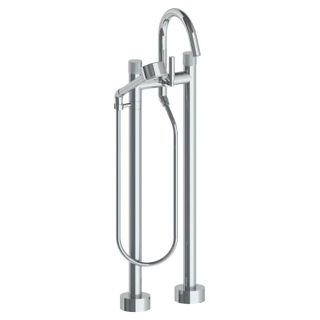 Watermark 22-8.3V-TIA Titanium Floor Standing Bath Set With Gooseneck Spout & Volume Hand Shower