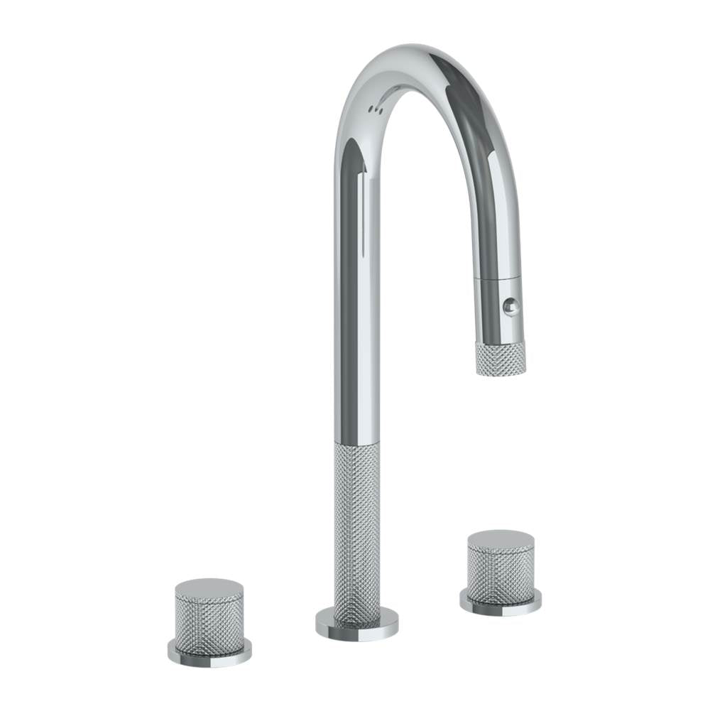 Watermark 22-9PG4-TIA Deck Mounted 3 Hole Gooseneck Prep Faucet With Pull Down Spray - Parent