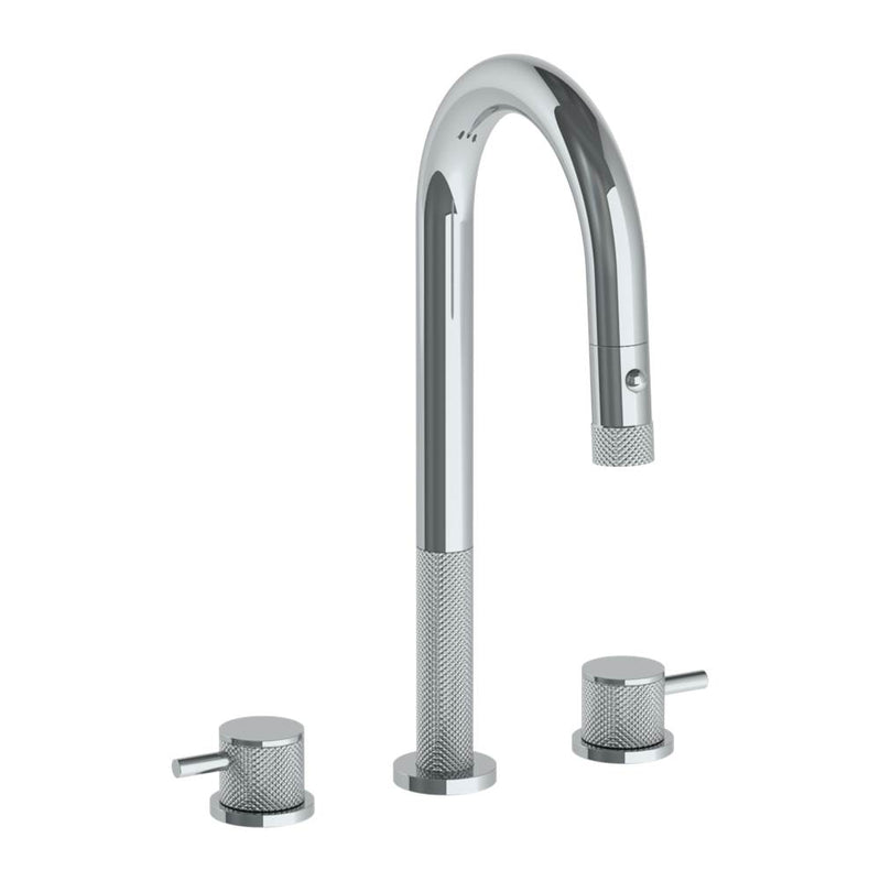 Watermark 22-9PG4-TIC Deck Mounted 3 Hole Gooseneck Prep Faucet With Pull Down Spray - Parent