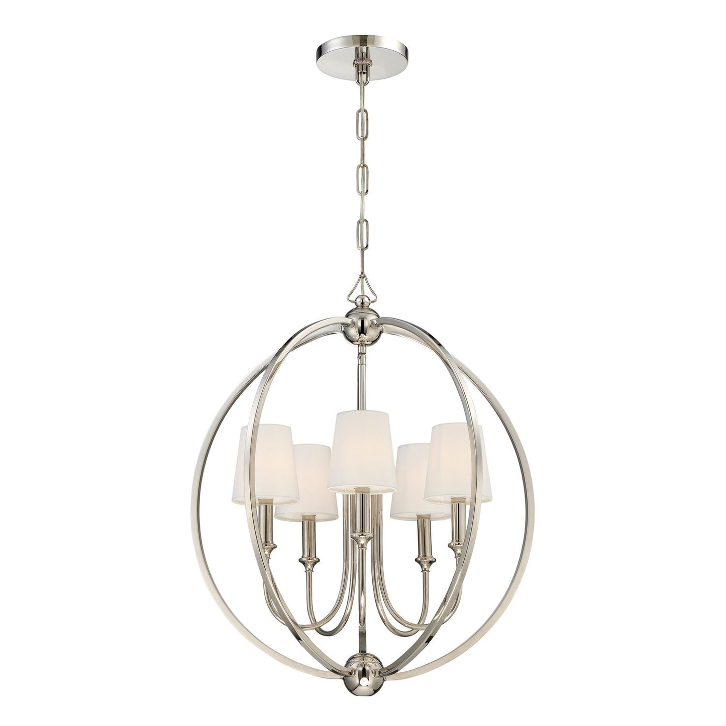 Crystorama 2247-PN Libby Langdon for Crystorama Sylvan 5 Light Chandelier - Polished Nickel