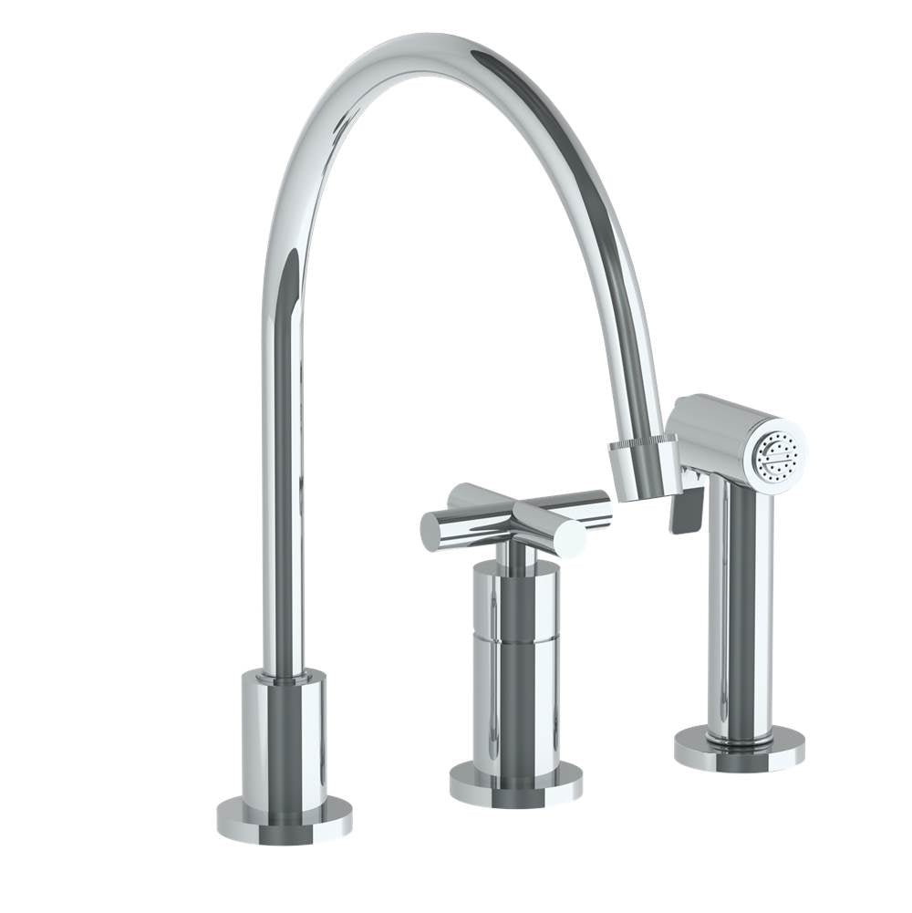 Watermark 23-7.1.3EGA-L9V Deck Mounted 3 Hole Extended Gooseneck Kitchen Set - Includes Side Spray - Parent