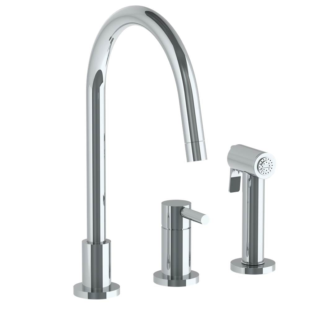 Watermark 23-7.1.3GA-L8V Deck Mounted 3 Hole Gooseneck Kitchen Set - Includes Side Spray - Parent